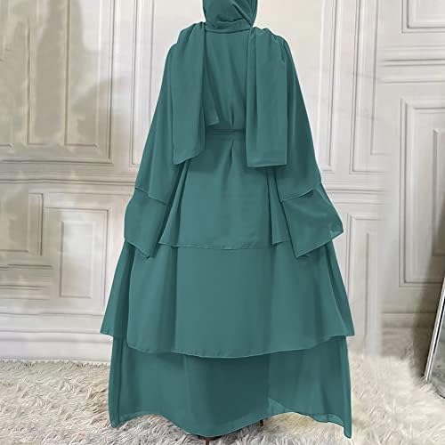 Abayas Kadınlar için müslüman uzun elbise Uzun Kollu Maxi Elbise Gevşek Tam Kapak İslam Dubai Hırka Giysileri Başörtüsü S-XXL