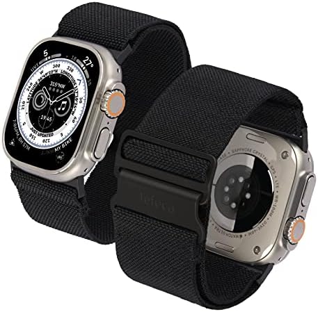 Apple Watch/Apple Watch Ultra için Tefeca Ayarlanabilir Kanca Toka Esnek Elastik saat Kayışı