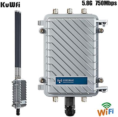 KuWFi Açık Kablosuz WiFi Erişim Noktası 11AC 750Mbps Çift Bantlı 2.4 G / 5.8 G Antenler Su Geçirmez Baz İstasyonu AP Desteği