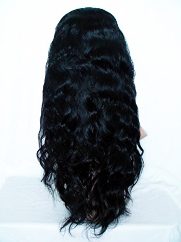 DaJun Saç 14 Tam sırma insan saçı Peruk Bebek Saç Ile filipinler Bakire Remy İnsan Saç Vücut Dalga Renk 1 Jet Siyah