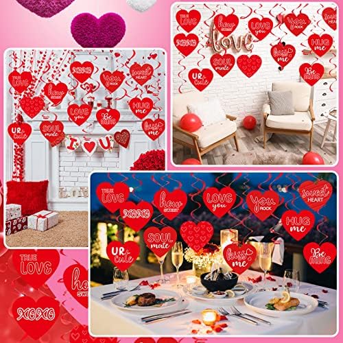 36 Adet Sevgililer Günü Asılı Girdap Kalpler Süslemeleri Sevgililer Günü Süslemeleri Sınıf Konuşması için Sevgililer Günü