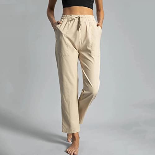 MIASHUI Rahat pantolon Kadınlar için Gevşek Fit Bayan Rahat pantolon Düz Bacak İpli Elastik Yüksek Pantolon Takım Elbise