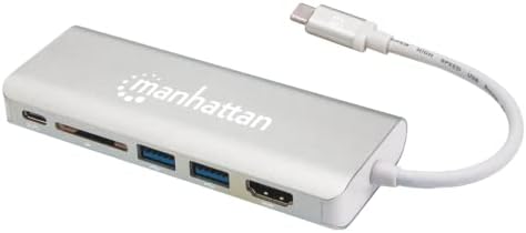 Manhattan SuperSpeed USB-C Multiport Adaptörü USB'den hdmı'ya, İki USB 3.0 A Bağlantı Noktası, USB-C Güç Dağıtım (PD) Bağlantı