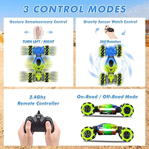 Fosgoit Jest RC Araba, 2.4 GHz 4WD Hareket algılama RC Dublör oyuncak arabalar için 6-12 yıl Erkek Kız, Drift El Kontrollü