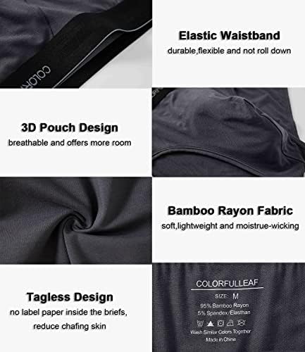 COLORFULLEAF Erkek İç Çamaşırı Külot Yumuşak Bambu Rayon İç Çamaşırı Erkekler için Hiçbir Sinek Etiketsiz Kılıfı Külot 3-Pack