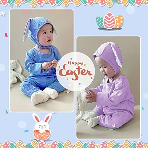 XİFAMNİY Paskalya Kıyafetleri Bebek Kız Erkek Tavşan Romper Bodysuit Tulum Bebek Yenidoğan Tavşan Şapka ile