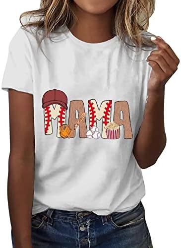 Bayan Abd Bayrağı T Shirt Bayanlar için, Kadın Moda T Shirt Beyzbol Baskı Kısa Kollu Yaz Casual Tunik Üst