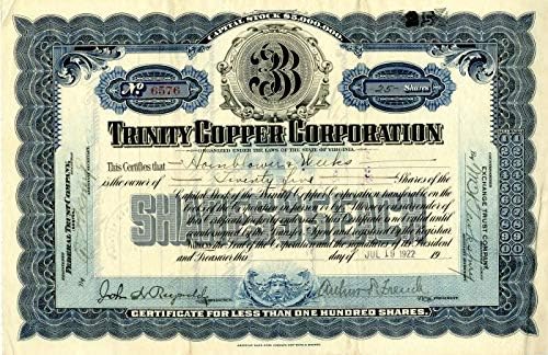 Trinity Copper Corporation - Hisse Senedi Sertifikası