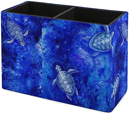 Deniz Kaplumbağaları Suda Yüzmek PU deri kalemlik Bardak kalemlik Bardak masa düzenleyici Durumda Masaüstü Kırtasiye Konteyner