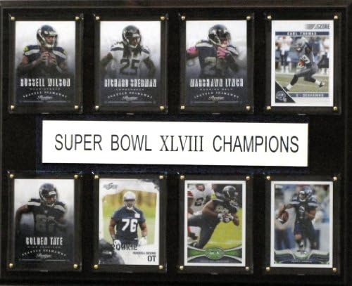 C & I Koleksiyon NFL Seattle Seahawks Süper Kase XLVIII 8 Kartlı Plak