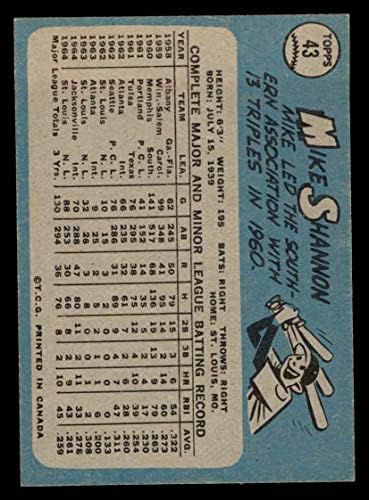 1965 O-Pee-Chee 43 Mike Shannon St. Louis Kardinalleri (Beyzbol Kartı) NM Kardinalleri