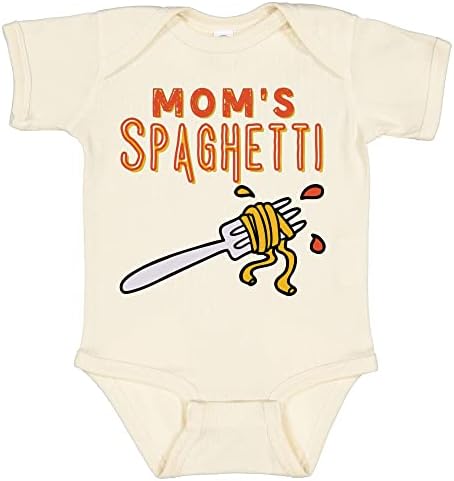 Annemin Spagetti bebek tulumu Bodysuit-Komik Foodie Bebek Gömlek-Tek Parça Romper T-Shirt