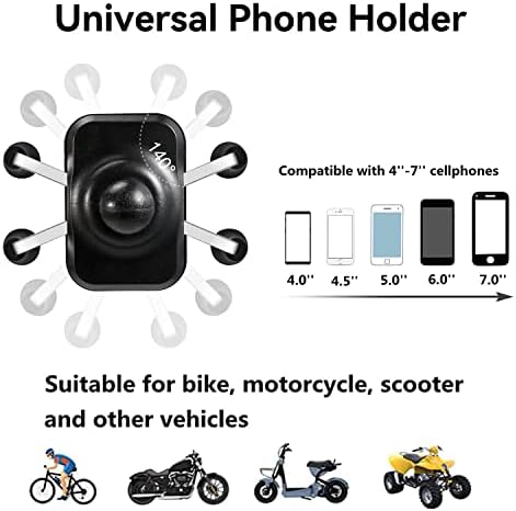 KAVCENT Motosiklet Telefon Dağı Alüminyum Alaşım Bisiklet telefon tutucu ile 360 Rotasyon Topu Taban Gidon Cep telefonu Tutucu