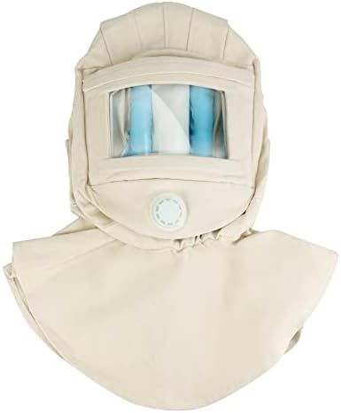 QWORK kumlama kaput kapağı, şal kumlama koruyucu donanım maskesi, Anti toz / rüzgar kumlama aracı maskesi, ısı / kesim /