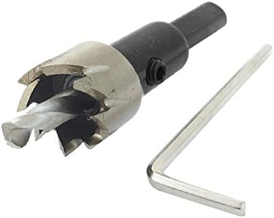 X-DREE Siyah Metal Şaft 5mm Büküm Matkap Ucu 17mm Kesme Aleti Delik Testere w altıgen anahtar(Eje de metal negro 5 mm Broca