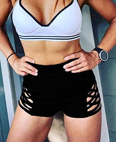 Aurgelmir kadın Egzersiz Yoga Şort Yüksek Bel Karın Kontrol Criss Çapraz Atletik Spor Ganimet Kısa Tayt