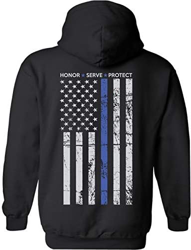 Vatansever giyim ince mavi çizgi polis Unisex kapüşonlu sweatshirt Hoodie