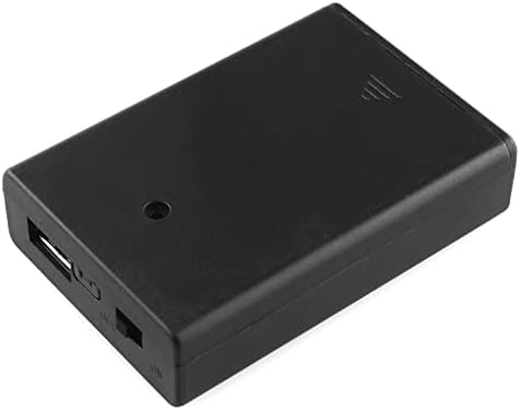 DGZZI Pil Kutusu 3 AA Pil kutu tutucu ile ON-Off Anahtarı ve USB Dişi Soket Siyah