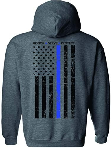 Vatansever giyim ince mavi çizgi polis Unisex kapüşonlu sweatshirt Hoodie