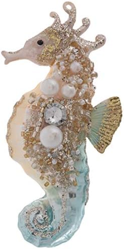 Yapay elmas, İnci ve Glitter Üflemeli Cam Deniz Yılbaşı Ağacı Süsleme Seti Plaj Tema Süsler (Deniz Atı)