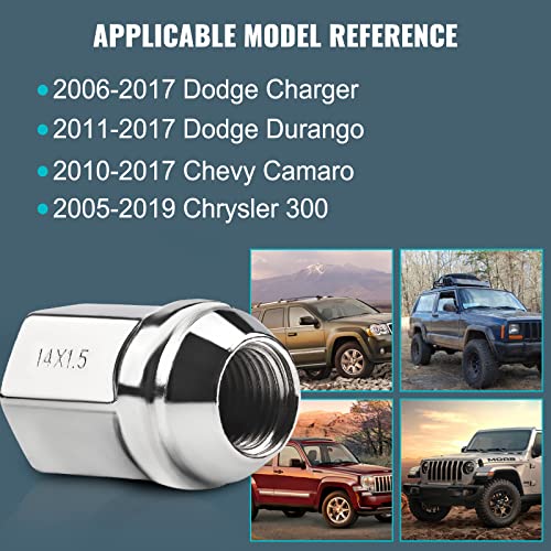 ZOFFI 24 adet M14x1. 5 Lug Kuruyemiş Krom OEM Fabrika Tarzı için Yedek 2005-2019 Chrysler 300, 2011-2017 Dodge Durango, 2010-2017