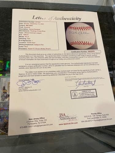 Mel Allen Bu Hafta Beyzbol Yankees Yayıncısında Tek İmzalı Beyzbol Jsa İmzalı Beyzbol Topları