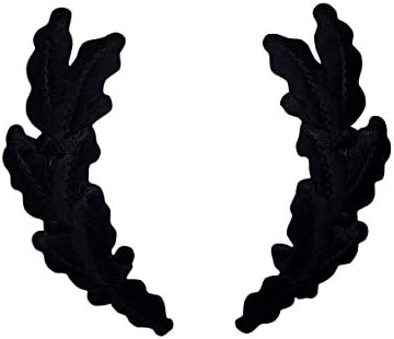 Siyah-Çırpılmış yumurta-Askeri Üniforma-Aplike işlemeli yama üzerinde Demir