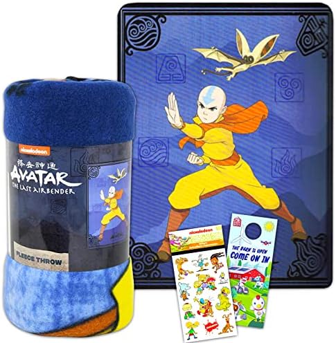 Nickelodeon Avatar Polar Battaniye Seti - Avatar Son Hava Bükücü Polar Battaniye Paketi Çocuklar için Çıkartmalar ve Daha