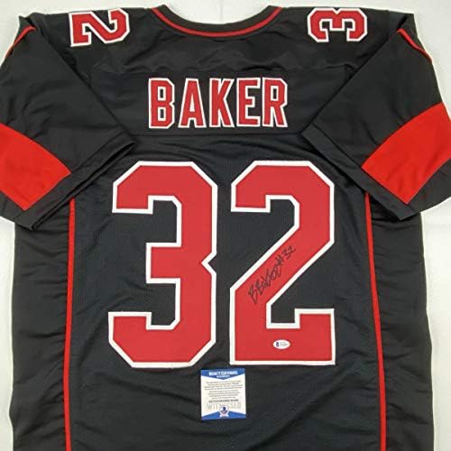 İmzalı / İmzalı Buda Baker Arizona Siyah Renk Rush Futbol Forması Beckett BAS COA