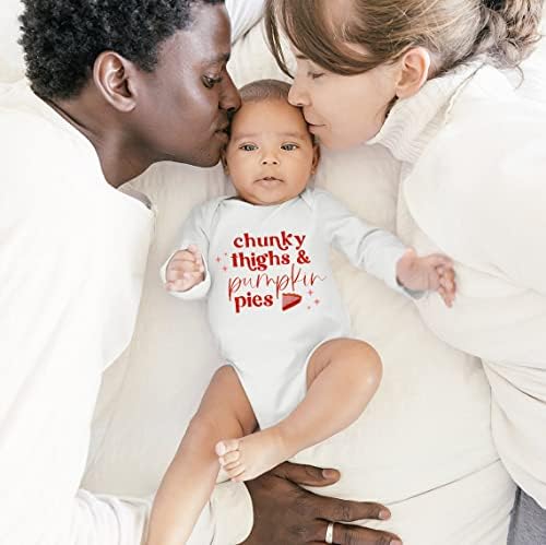 LOTUCY Tıknaz Uyluk ve Kabak Turta Bebek Bodysuit Şükran Bebek Kıyafeti Şükran Hediye Yenidoğan Erkek Kız için