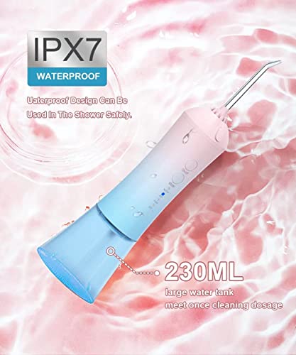 Su pensesinde Gelişmiş için Diş, Taşınabilir diş ağız duşu ile 4 Modları ve 230 ML Su Tankı, IPX7 Su Geçirmez, USB şarj edilebilir