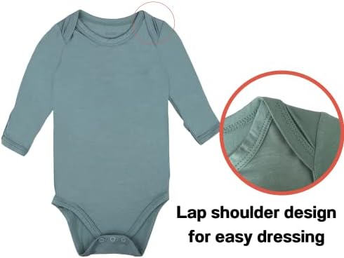 Mitten Manşetli Bebek Bodysuit, Erkek Kız için Bambu Bodysuits Uzun Kollu Pijama