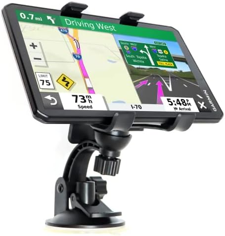 Ramtech Evrensel Araba GPS Cam Çift sabitleme kıskacı, 360 ° Dönen Braketli Vantuz Tutucu, 7 inç Garmin Drive Smart DriveSmart