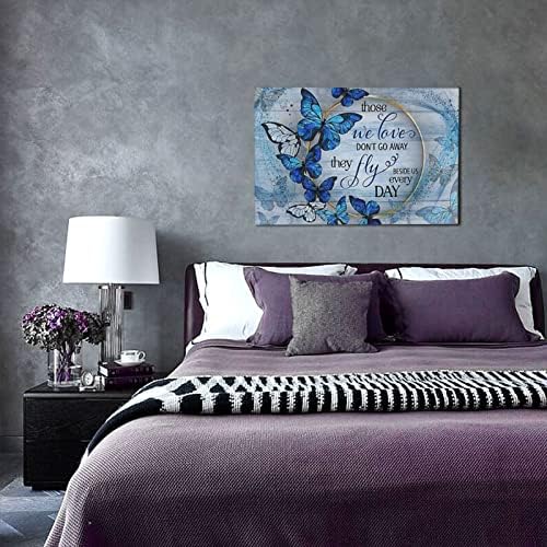 İlham Verici Mavi Kelebek Duvar Sanatı Banyo için Kelebek Dekoru Ofis için Mavi Duvar Sanatı Kelebek Odası Süslemeleri dekoratif