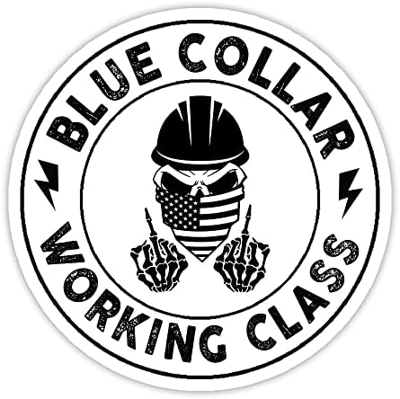 SODAVA 3 Adet Mavi Yakalı İşçi Sınıfı Etiket, kafatası İşçi Amerikan Bayrağı Orta Parmak Çıkartmalar Dizüstü Su Şişesi telefon