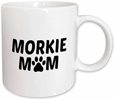 3dRose Morkie anne, beyaz zemin üzerine köpek pençesi resmi - Kupalar (kupa_256559_2)