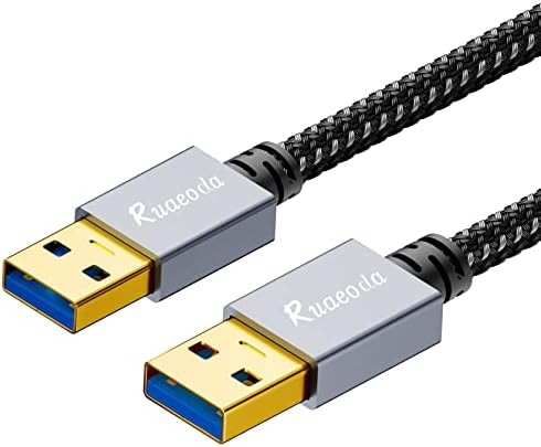 Ruaeoda USB'den USB Kablosuna 10 ft, USB 3.0 Erkek-Erkek Tip A'dan Tip A'ya Veri Aktarımı için Çift Taraflı USB Kablosu Sabit