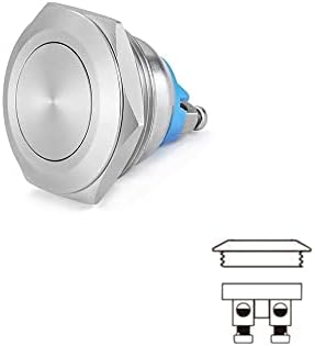 1 ADET IP67 25mm anlık düz kafa su geçirmez metal basmalı anahtar - (Renk: Bej, Voltaj: 220V, Boyut: anlık)