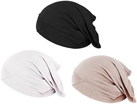 3 adet Kadınlar Eşarp Altında Başörtüsü Kap İslam Müslüman Düz Renk Çapraz Türban İç Şapka Yumuşak Streç Jersey Kaput tüp