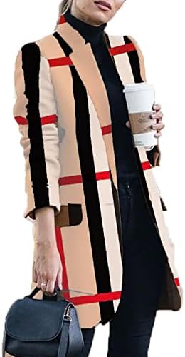 FOVİGUO Artı Boyutu Kadın Kışlık Mont, Moda Ceket Bayan Uzun Kollu Yürüyüş Kış Açık Paisley Hırka Tüvit