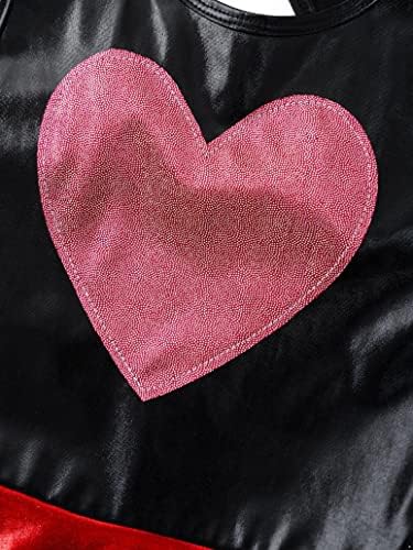 Jızyo Çocuk Kız Kolsuz Kalp Desen Pilili Elbise Parlak Metalik Hollow Geri Caz Latin Lirik Elbise Performans Giyim