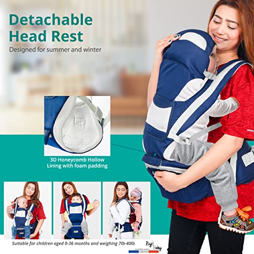 Bebek Taşıyıcı, Bel Tabureli 6'sı 1 Arada Bebek Taşıyıcı -, Emzirme için Kalça Koltuklu Bebek Taşıyıcı, Tek Beden Herkese