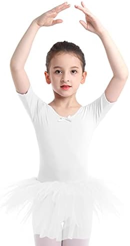 TiaoBug Çocuk Kız Bale Tutu Elbise Giyim Jimnastik Leotard Atletik Lirik Dans Elbise Kıyafetler