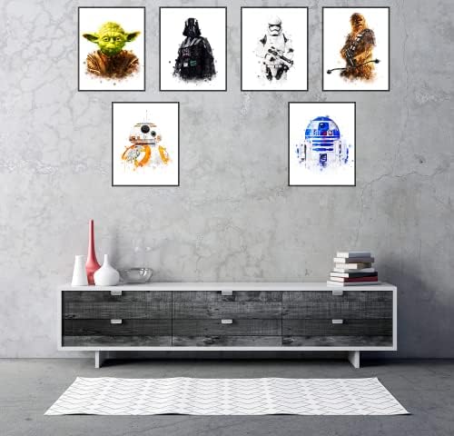 HT HAYAT Star Wars Posterler Duvarlar ıçin Star Wars Poster Suluboya Baskılar 6 Set Çerçevesiz (8x 10) çocuk Odası Dekor