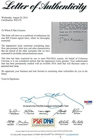 Bill Clinton Otantik İmzalı 1994 Beyaz Saray Mektubu Çerçeveli PSA / DNA W03179