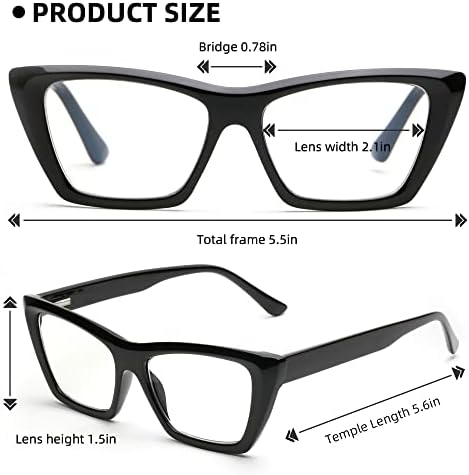 JOO'RTI 3 Paket okuma gözlüğü Kadınlar için Moda Büyük Boy Kedi Gözü Okuyucular 1.0, 1.25, 1.5, 1.75, 2.0, 2.25, 2.5, 2.75,