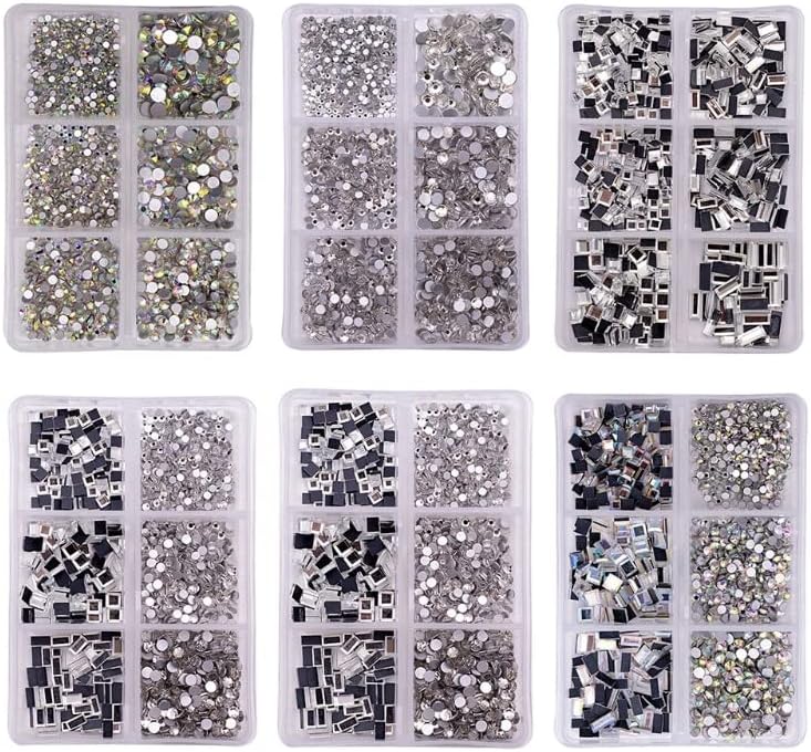 Yapay elmas düz dipli çok boyutlu kristaller için tırnak tırnak sanat 3D dekorasyon Stras - (Renk: stil 1)
