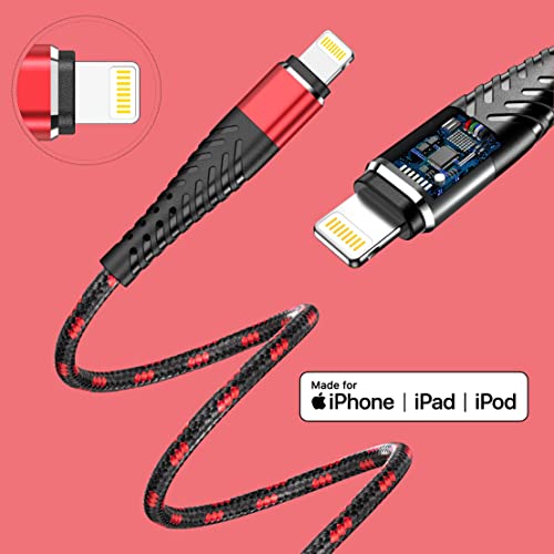 3 Renkli iPhone Yıldırım Kablosu 6FT 3 Paket Premium USB şarj kablosu, iPhone Şarj Cihazı için Apple MFi Sertifikalı, iPhone