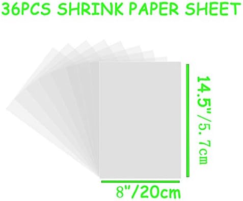 Xmfdty Shrink Dink Levhalar, 36 Paket Shrink Film Levhalar Zımparalanmış Shrink Plastik Levhalar, Shrink Kağıt Çocuklar için