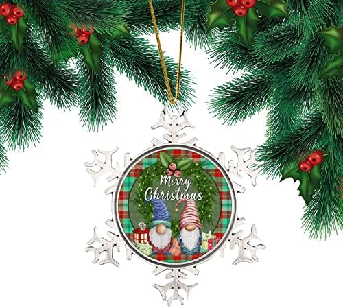 Kalay Kar Tanesi Süs Merry Christmas Çelenk Gnome Noel Hatıra Noel Gnome Noel Çelenk Metal Noel Süsler ağaç dekor Noel için